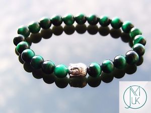 【送料無料】イタリアン　ブレスレット　キャッツアイカフヒーリングbuddha verde tigers eye tinto naturale gemstone bracciale guarigione 69 elasticizzata