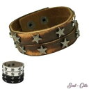 【送料無料】イタリアン ブレスレット ファッションブレスレットバックルリベットein alla moda bracciale con fibbia pelle nero bianco marrone stelle rivetti(4)