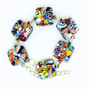 【送料無料】イタリアン ブレスレット ベニスムラノガラスマルチカラーブレスレットbellissimo multi colore bracciale di vetro di murano di venezia
