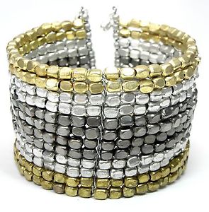 【送料無料】イタリアン ブレスレット ゴールドシルバービーズブレスレットスレーブnuovo ottaviani con perle colori oroargento perline braccialetto schiava