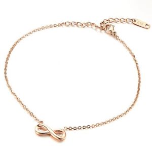 イタリアン　ブレスレット　ブレスレットドローズゴールドchaine bracelet de cheville infini femme acier inoxydable dor or rose gold