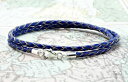 【送料無料】イタリアン ブレスレット スターリングバックルブレスレットダブルda uomodonna 3 mm intrecciato braccialetto in pelleargento sterling fibbiadoubleblu(4)