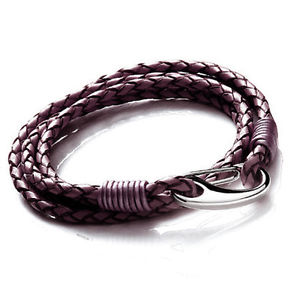 イタリアン　ブレスレット　スチールベリーブレスレットtribal steel 19 cm donna avvolgente berry bracciale in pelle