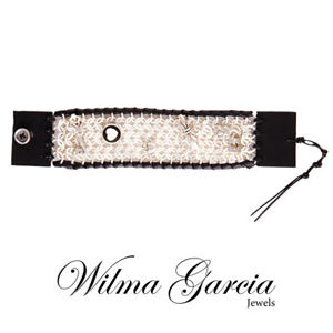 イタリアン　ブレスレット　ガルシアリアルレザーチェーンブレスレットwilma garcia lusso vera pelle e catena bracciale con charms decorativi associato