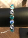 【送料無料】イタリアン ブレスレット アクアターコイズスワロフスキークリスタルブレスレットaqua e turchese swarovski crystal magnetico braccialetto
