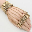 【送料無料】イタリアン ブレスレット ロシアストレッチカフブティックdichiarazione unica glam russo gold hand caten...
