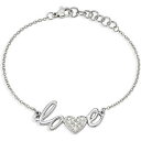 【送料無料】イタリアン　ブレスレット　カフスチールクリスタルmorellato bracciale ilove in acciaio e cristalli saeu05