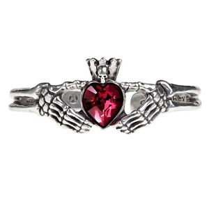 【送料無料】イタリアン ブレスレット ゴシックピューターッドクラダナイトブレスレットブランドalchemy gothic peltro claddagh by night bracciale nuovo di zecca