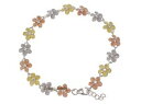 【送料無料】イタリアン ブレスレット スターリングシルバーハワイアンプルメリアブレスレットargento sterling 925 tre colori hawaiano plumeria bracciale fiore 8mm 178cm(4)