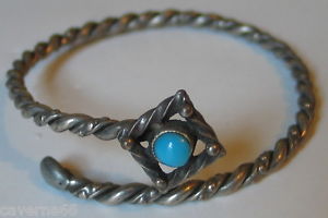 【送料無料】イタリアン ブレスレット ビンテージブレスレットターコイズancien bijou vintage bracelet mtal argent torsad et turquoise b144