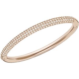 【送料無料】イタリアン　ブレスレット　カフスワロフスキーミニピンクゴールドbracciale donna swarovski rigido stone mini oro rosa misura l originale 5184516