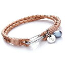 【送料無料】イタリアン ブレスレット スチールヒールスキンダブルブレスレットtribal steel 19 cm tacco doppio naturale bracciale in pelle