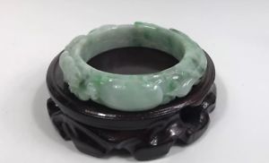 ̵ۥꥢ󡡥֥쥹åȡ֥쥹åȥgiada naturale grado a luce verde jadeite intagliato braccialetto 58mm*14mn senza stand