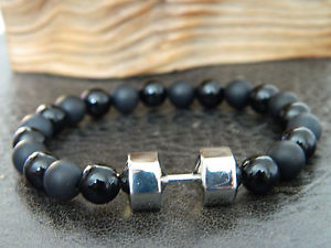 【送料無料】イタリアン　ブレスレット　ハンドルバーブレスレットマットブラックフィットネススポーツ..