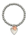 【送料無料】イタリアン ブレスレット シルバーピンクブレスレットラベルストレッチfiorelli costume argento e rosa braccialetto stretch con 2 cuore charms b4630 nuovo con etichetta(4)