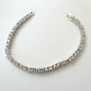 【送料無料】イタリアン ブレスレット テニスブレスレットシルバーカラーbracciale tennis donna colore argento con zirconi bianchi 17,5 cm 285 v(4)