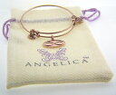 【送料無料】イタリアン ブレスレット アンジェリカピンクインフィニティペンダントメタルブレスレットnuova angelica infinity ciondolo bracciale rigido con rosa finitura pgel1076(4)