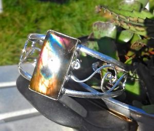【送料無料】イタリアン　ブレスレット　ブレスレットアルジェントbracelet labradorite reglable argent plaqu
