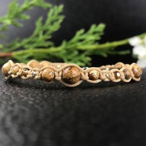 【送料無料】イタリアン　ブレスレット　ブレスレットクリスタルコトンbracelet jaspe cristal perles ..