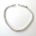 【送料無料】イタリアン ブレスレット テニスコートブレスレットシルバーカラーbracciale tennis colore argento con zircon...