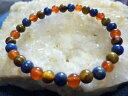 【送料無料】イタリアン ブレスレット ブレスレットラピスラズリティグレデbracelet lapis lazuli,cornaline,oeil de tigre perles rondes 6 mm