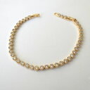 【送料無料】イタリアン　ブレスレット　テニスブレスレットカラーゴールドbracciale tennis uomo donna colore oro con zirconi bianchi 18 20 cm 10 q