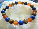 【送料無料】イタリアン ブレスレット ブレスレットラピスラズリティグレデbracelet lapis lazuli,cornaline,oeil de tigre perles rondes 8 mm