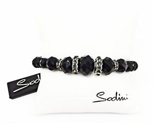 【送料無料】イタリアン　ブレスレット　トスカーナアートカフsodini bracciale elastico con perle nere e strass grgi art 910771c donna