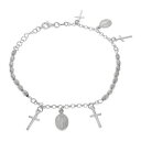 イタリアン　ブレスレット　スターリングシルバービーズペンダントカフdonna argento sterling 925 perline ovali religiosa ciondoli 203cm bracciale