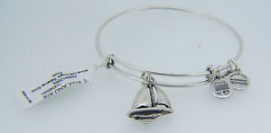 【送料無料】イタリアン　ブレスレット　アレックスセーリングボートペンダントシルバーメタルブレスレ..