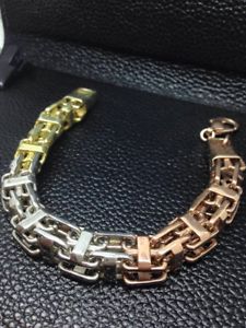 yzYuXbg@gcolour cage bracelet8 52gmsilver tri colour cage bracelet 8 length 52 gms