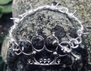 【送料無料】メンズブレスレット　925バイキングゴシックfeeanddavebarbed wire duster bracelet 925 silver biker viking gothic metal feeanddave