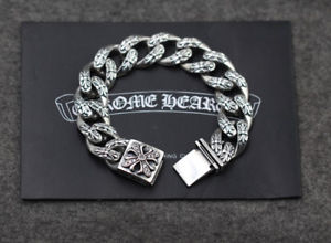 【送料無料】メンズブレスレット　custom 925sterlingcross chain link biker curbheavy high end braceletcustom 925 sterling silver cross chain link biker curb