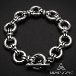 yzYuXbg@gOoNmensj[NuXbg925X^[Oolink mens unique bracelet solid 925 sterling silver with toggle clasp