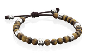 yzYuXbg@mensuXbgmens tigers eye and brown leather adjustable bracelet