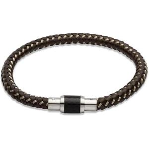 yzYuXbg@j[NuEU[uXbgb241db 21cmunique mens brown leather and steel wire bracelet b241db 21cm