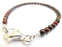 【送料無料】メンズブレスレット　925スターリング4tiger eye round bead beads gemstone 925 sterling silver men bracelet 4 tigers