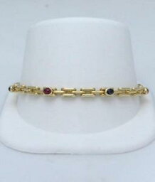 【送料無料】メンズブレスレット　レディースkイエローゴールドルビーサファイアブレスレットladies 750 18k yellow gold gemstone ruby sapphire bracelet 4mm 162g 7 12