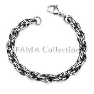 【送料無料】メンズブレスレット　ロブスターfamamultiリンクスチールブレスレットtop quality fama multi oval links steel bracelet with lobster closure