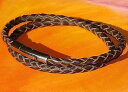 【送料無料】メンズブレスレット メンズレディースレザーアンプステンレススチールブレスレットライムベイアートmens ladies 4mm brown braid...