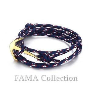 yzYuXbg@fama[vR[hbvuXbgwXeXAJ[y_gfama blue rope cord wrap bracelet w stainless steel anchor pendant closure