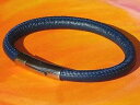 【送料無料】メンズブレスレット メンズレディースナッパレザーライムベイアートステンレススティールブレスレットmens ladies 6mm blue nappa...