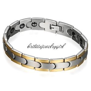 【送料無料】メンズブレスレット　リンクキットステンレスパワーブレスレットmens stainless steel power element bracelet with magnets with link removal kit