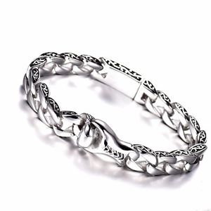 yzYuXbg@Vo[XeXYoCJ[`F[uXbgmodou silver stainless steel mens biker curb chain bracelet 866 high quality