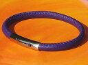 【送料無料】メンズブレスレット メンズレディースナッパレザーアンプステンレススチールブレスレットライムベイmens ladies 5mm purple napp...
