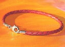 【送料無料】メンズブレスレット メンズレディースレザーライムベイアートスターリングシルバーブレスレットmens ladies 3mm red braided l...