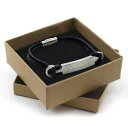 【送料無料】メンズブレスレット メンズレディースレザースチールブレスレットボックスパーソナライズmensladies leather steel bracele...