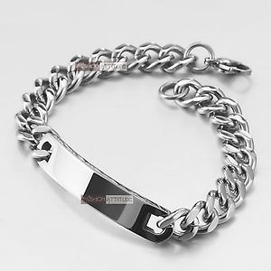 yzYuXbg@XeXX`[`F[uXbgl[^OXVo[stainless steel curb chain id bracelet name tag engravable slim 225cm silver