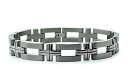 【送料無料】メンズブレスレット　チタンクロスリンクブレスレット85titanium grooved cross link bracelet 85