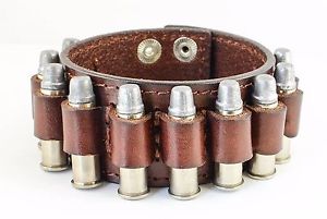 yzYuXbg@V[^[uEuXbgshooter brown 38 caliber bullet leather bracelet bullets not included 9 mm 380